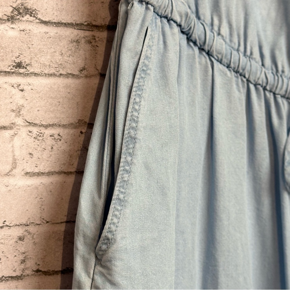 Time and Tru Small (0-2) Womens Blue Dress Tie Waist Buttons Sleeveless Pockets - Picture 8 of 12